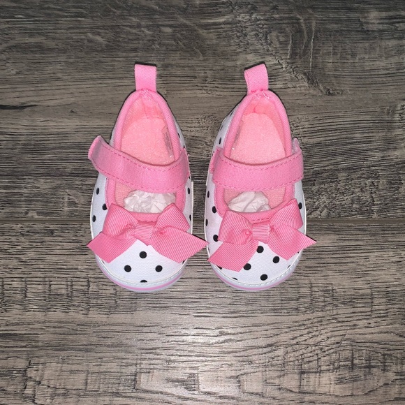 Gerber Other - New Gerber Girl’s Polka Dot & Bow Dress Shoes
